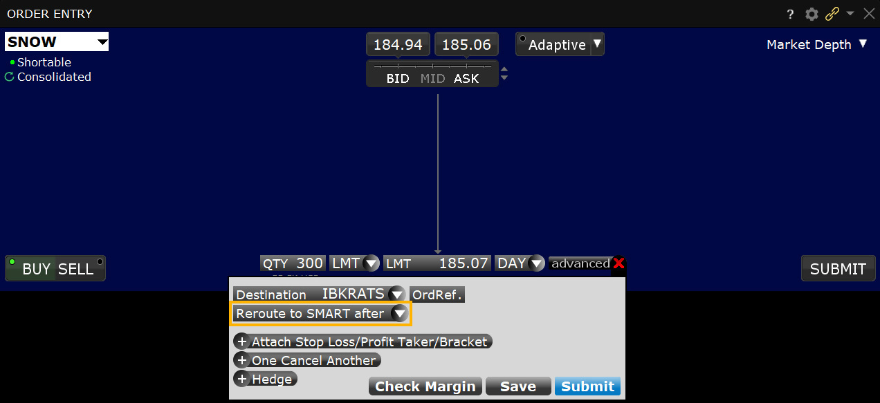 IBKR ATS Reroute to SMART Order